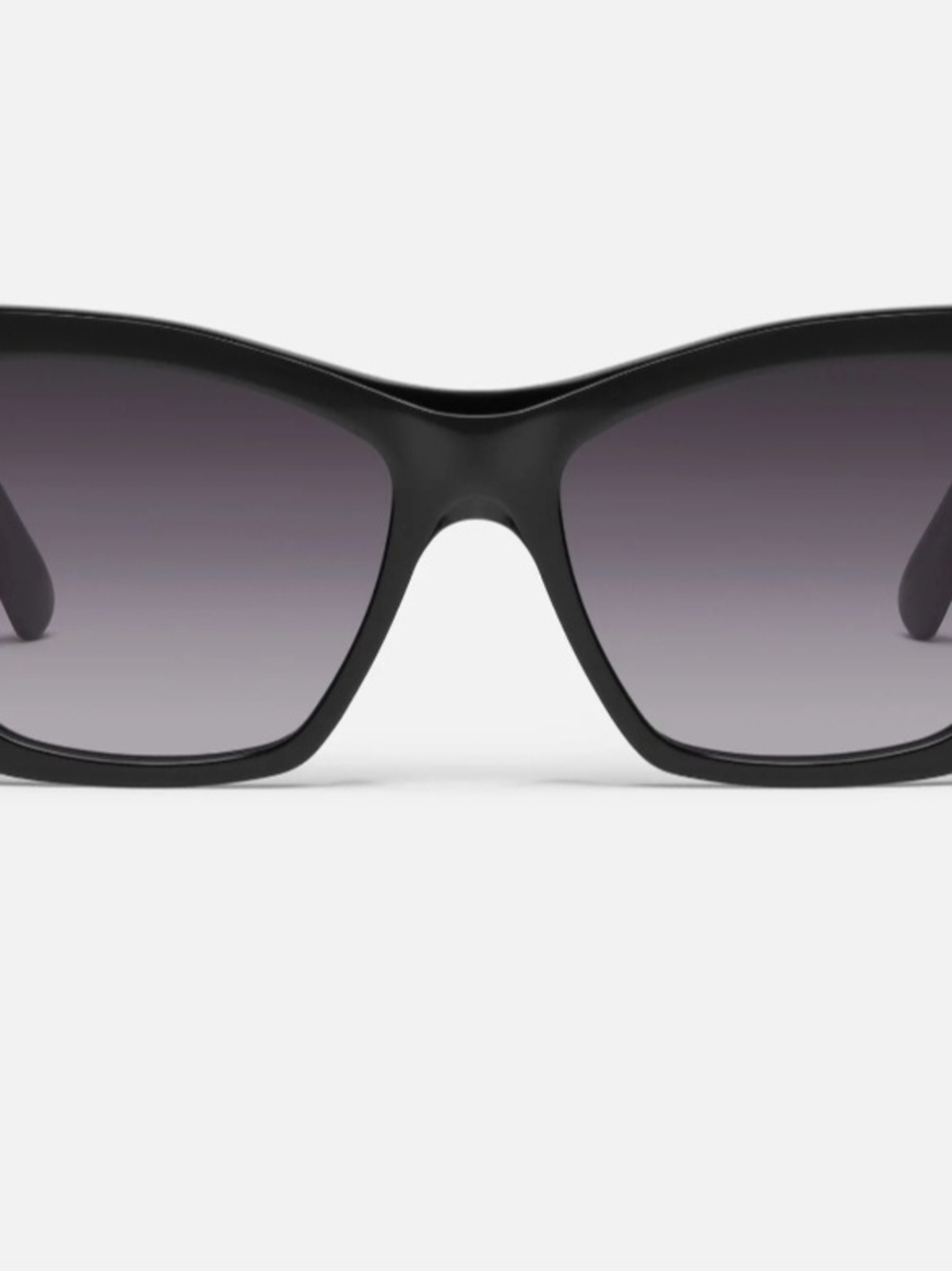 Quay Australia Black Frame Sunglasses with Gradient Gray Lenses